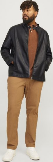 Jack & Jones DYLAN Clean PU Jacket Black - Casacos - Casacos Homem Tamanhos Grandes