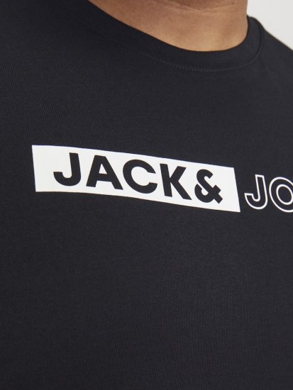 Jack & Jones CORP Logo Play 5 T-Shirt Black - T-shirts - T-shirts Homem Tamanhos Grandes