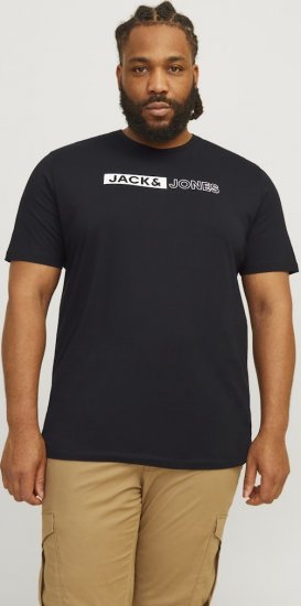 Jack & Jones CORP Logo Play 5 T-Shirt Black - T-shirts - T-shirts Homem Tamanhos Grandes