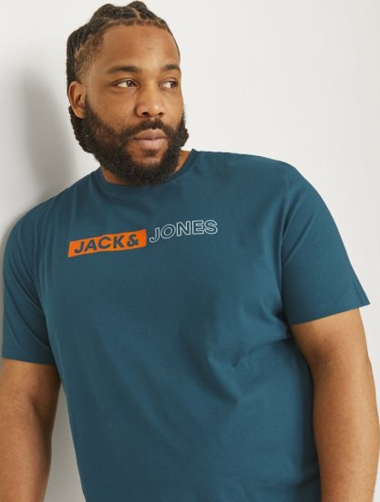 Jack & Jones CORP Logo Play 5 T-Shirt Deep Teal - T-shirts - T-shirts Homem Tamanhos Grandes