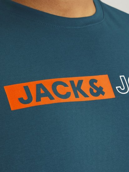 Jack & Jones CORP Logo Play 5 T-Shirt Deep Teal - T-shirts - T-shirts Homem Tamanhos Grandes