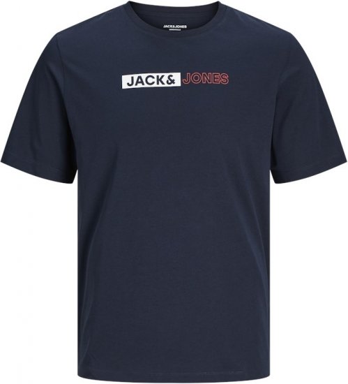 Jack & Jones CORP Logo Play 5 T-Shirt Navy Blazer - T-shirts - T-shirts Homem Tamanhos Grandes