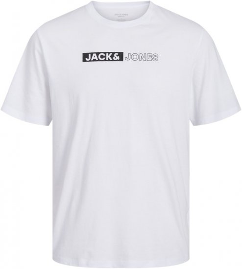 Jack & Jones CORP Logo Play 5 T-Shirt White - T-shirts - T-shirts Homem Tamanhos Grandes
