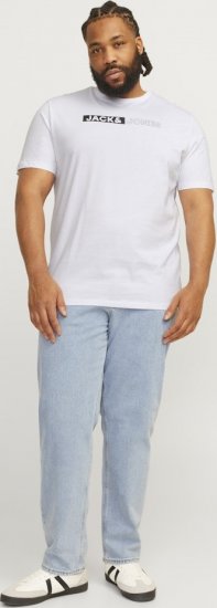 Jack & Jones CORP Logo Play 5 T-Shirt White - T-shirts - T-shirts Homem Tamanhos Grandes