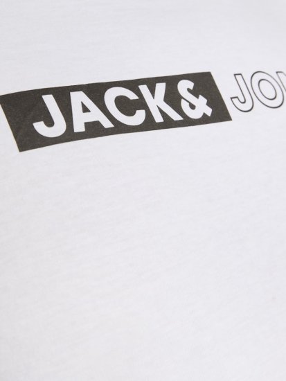 Jack & Jones CORP Logo Play 5 T-Shirt White - T-shirts - T-shirts Homem Tamanhos Grandes