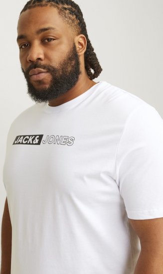 Jack & Jones CORP Logo Play 5 T-Shirt White - T-shirts - T-shirts Homem Tamanhos Grandes