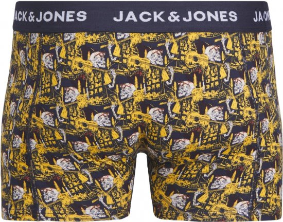 Jack & Jones SKULLROCK Trunks 3-Pack Navy Blazer - Roupa Interior & natação - Roupa interior Homem Tamanhos Grandes