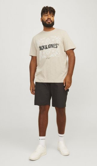 Jack & Jones JJPAISLEY T-Shirt Moonbeam - T-shirts - T-shirts Homem Tamanhos Grandes