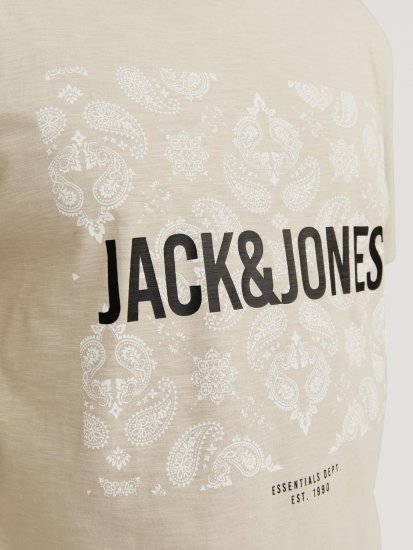 Jack & Jones JJPAISLEY T-Shirt Moonbeam - T-shirts - T-shirts Homem Tamanhos Grandes