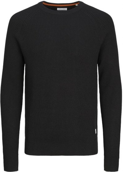 Jack & Jones PANNEL Knitted Sweater Black - Sweatshirts & hoodies - Sweatshirt & Camisolas com Capuz tamanhos grandes