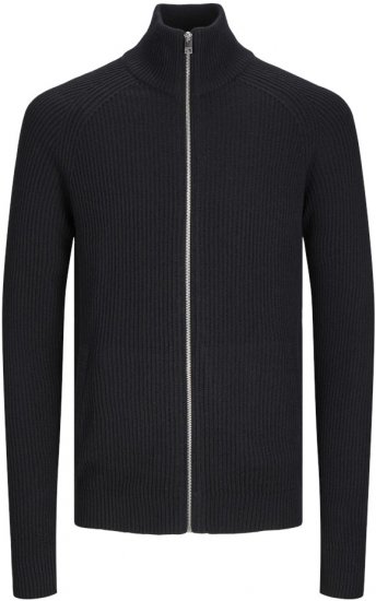 Jack & Jones PANNEL Turtleneck Knitted Sweater with Zipper Black - Sweatshirts & hoodies - Sweatshirt & Camisolas com Capuz tamanhos grandes