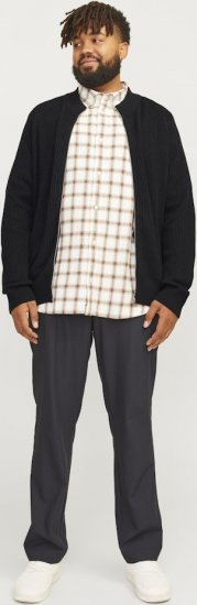 Jack & Jones PANNEL Turtleneck Knitted Sweater with Zipper Black - Sweatshirts & hoodies - Sweatshirt & Camisolas com Capuz tamanhos grandes