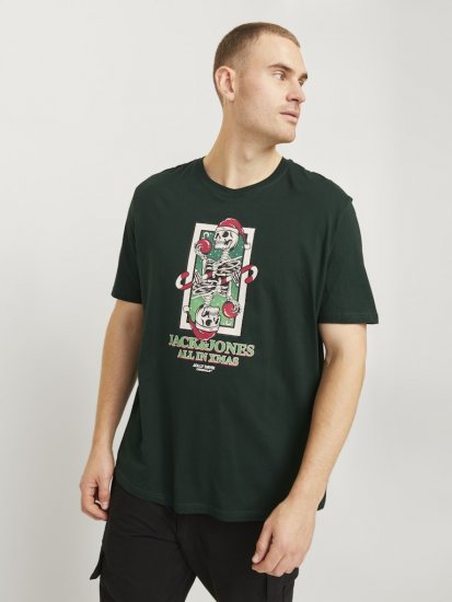 Jack & Jones XMAS Christmas Skull T-Shirt Dark Slate Grey - T-shirts - T-shirts Homem Tamanhos Grandes