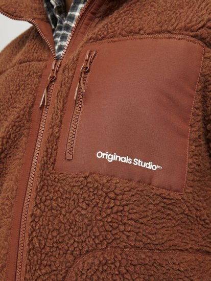 Jack & Jones ESTERBRO High Collar Teddy Jacket Brandy Brown - Casacos - Casacos Homem Tamanhos Grandes