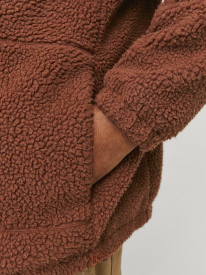 Jack & Jones ESTERBRO High Collar Teddy Jacket Brandy Brown - Casacos - Casacos Homem Tamanhos Grandes