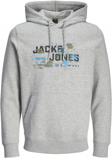 Jack & Jones JCOOUTDOOR Hoodie Light Grey - Sweatshirts & Hoodies - Sweatshirt & Camisolas com Capuz tamanhos grandes