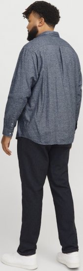 Jack & Jones NORRIS Flannel Long Sleeve Shirt Navy Blazer - Camisas - Camisas Homem Tamanhos Grandes