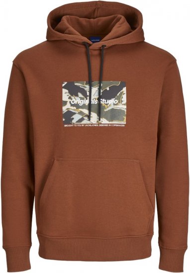 Jack & Jones ESTERBRO Hoodie Brandy Brown - Sweatshirts & hoodies - Sweatshirt & Camisolas com Capuz tamanhos grandes