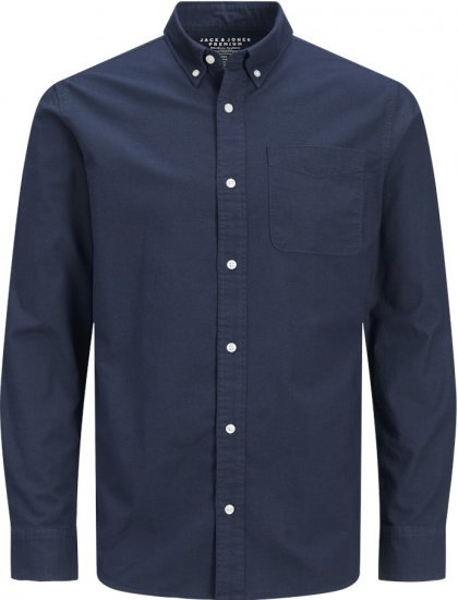 Jack & Jones Brook Oxford Long Sleeve Shirt Navy Blazer - Camisas - Camisas Homem Tamanhos Grandes