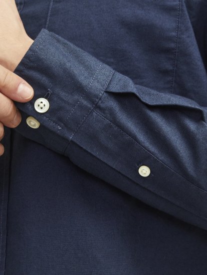 Jack & Jones Brook Oxford Long Sleeve Shirt Navy Blazer - Camisas - Camisas Homem Tamanhos Grandes