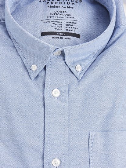 Jack & Jones Brook Oxford Long Sleeve Shirt Cashmere Blue - Camisas - Camisas Homem Tamanhos Grandes