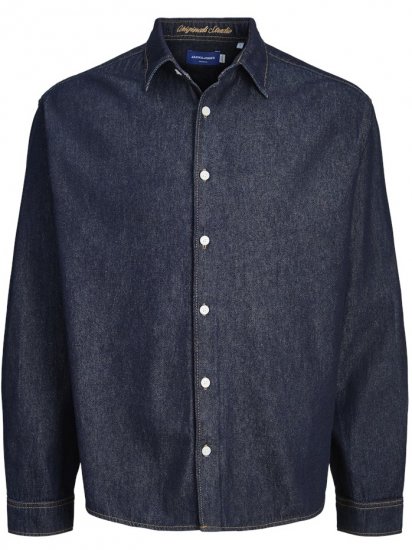 Jack & Jones Norrebro Denim Long Sleeve Shirt Dark Blue Denim - Camisas - Camisas Homem Tamanhos Grandes