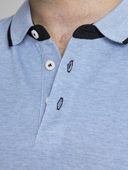 Jack & Jones PAULOS Short Sleeve Polo Light Blue/PS - Pólos - Pólos Tamanhos Grandes Homem