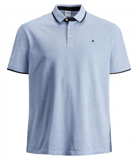 Jack & Jones PAULOS Short Sleeve Polo Light Blue/PS - Pólos - Pólos Tamanhos Grandes Homem