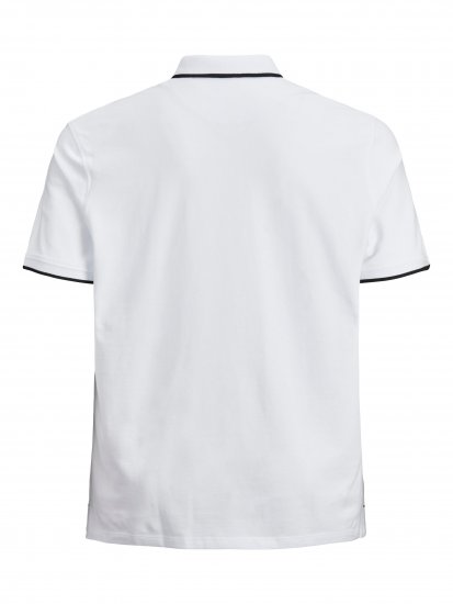 Jack & Jones PAULOS Short Sleeve Polo White/PS - Pólos - Pólos Tamanhos Grandes Homem