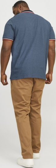 Jack & Jones PAULOS Short Sleeve Polo Denim Blue/PS - Pólos - Pólos Tamanhos Grandes Homem