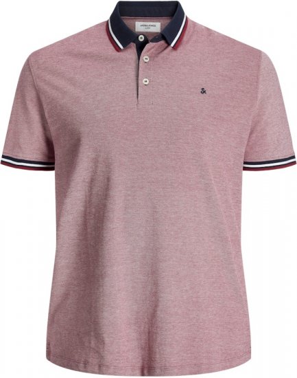 Jack & Jones PAULOS Short Sleeve Polo Rio Red/PS - Pólos - Pólos Tamanhos Grandes Homem