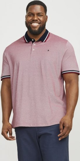 Jack & Jones PAULOS Short Sleeve Polo Rio Red/PS - Pólos - Pólos Tamanhos Grandes Homem