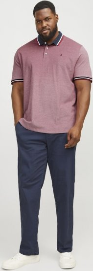 Jack & Jones PAULOS Short Sleeve Polo Rio Red/PS - Pólos - Pólos Tamanhos Grandes Homem