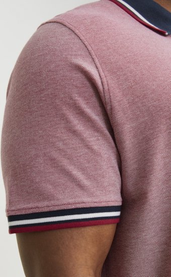 Jack & Jones PAULOS Short Sleeve Polo Rio Red/PS - Pólos - Pólos Tamanhos Grandes Homem