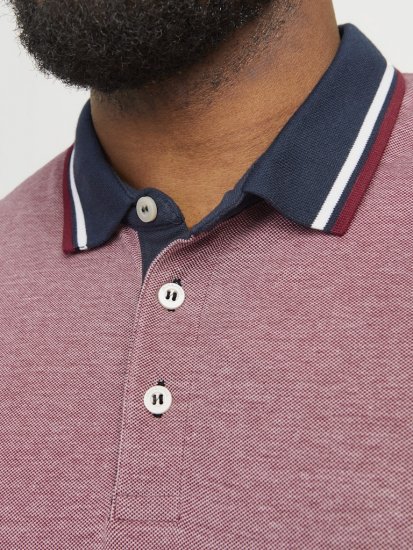 Jack & Jones PAULOS Short Sleeve Polo Rio Red/PS - Pólos - Pólos Tamanhos Grandes Homem