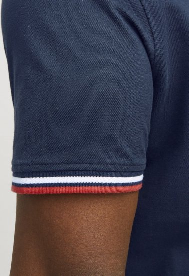 Jack & Jones PAULOS Short Sleeve Polo Navy Blazer - Pólos - Pólos Tamanhos Grandes Homem