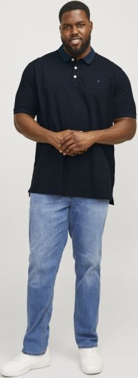 Jack & Jones PAULOS Short Sleeve Polo Dark Navy/PS - Pólos - Pólos Tamanhos Grandes Homem