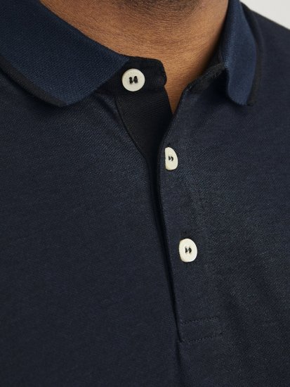 Jack & Jones PAULOS Short Sleeve Polo Dark Navy/PS - Pólos - Pólos Tamanhos Grandes Homem