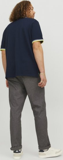 Jack & Jones PAULOS Short Sleeve Polo Dark Navy/NEON - Pólos - Pólos Tamanhos Grandes Homem