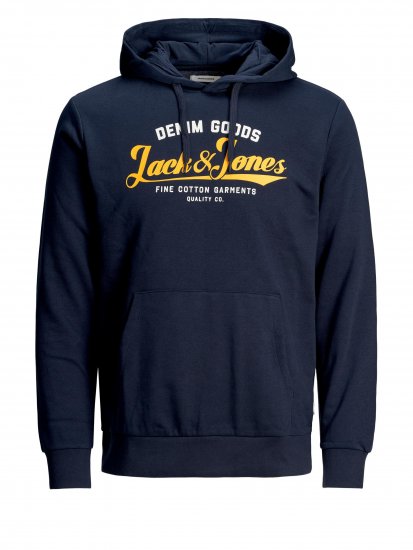 Jack & Jones Elogo Sweat Hood Navy Blazer - Sweatshirts & hoodies - Sweatshirt & Camisolas com Capuz tamanhos grandes