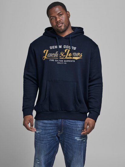 Jack & Jones Elogo Sweat Hood Navy Blazer - Sweatshirts & hoodies - Sweatshirt & Camisolas com Capuz tamanhos grandes