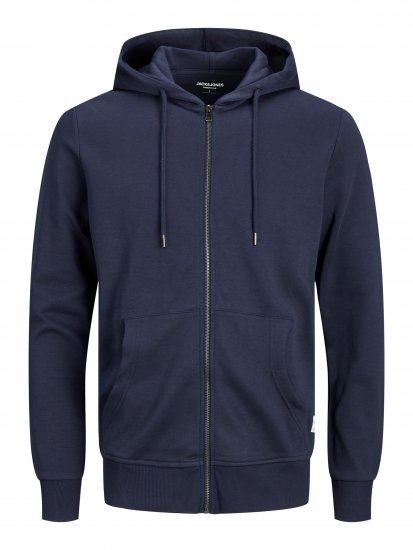 Jack & Jones Basic Sweat Zip Hood Navy Blazer - Sweatshirts & hoodies - Sweatshirt & Camisolas com Capuz tamanhos grandes