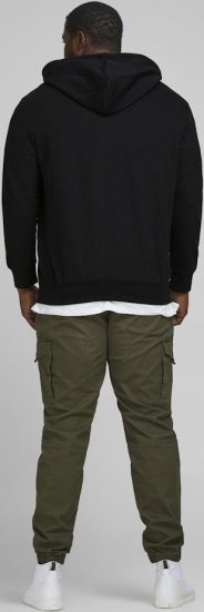 Jack & Jones Basic Sweat Zip Hood Black - Sweatshirts & hoodies - Sweatshirt & Camisolas com Capuz tamanhos grandes
