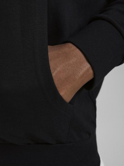 Jack & Jones Basic Sweat Zip Hood Black - Sweatshirts & hoodies - Sweatshirt & Camisolas com Capuz tamanhos grandes