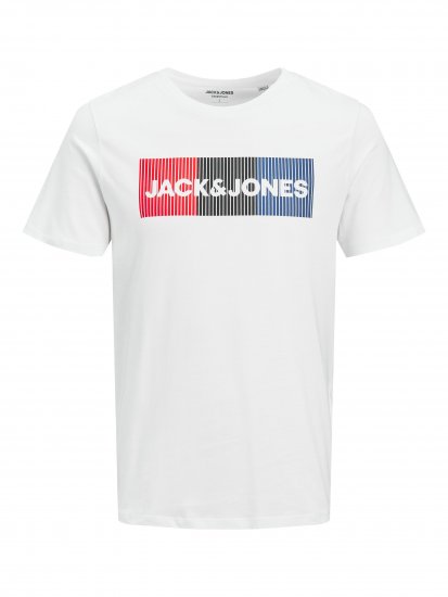 Jack & Jones JJECORP Logo Play T-Shirt White - T-shirts - T-shirts Homem Tamanhos Grandes