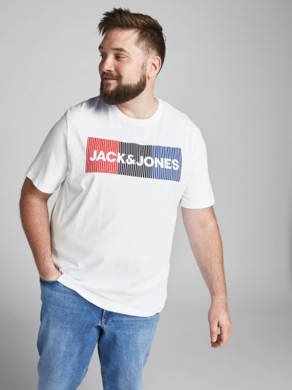 Jack & Jones JJECORP Logo Play T-Shirt White - T-shirts - T-shirts Homem Tamanhos Grandes
