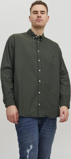 Jack & Jones OXFORD LS Shirt Green - Camisas - Camisas Homem Tamanhos Grandes