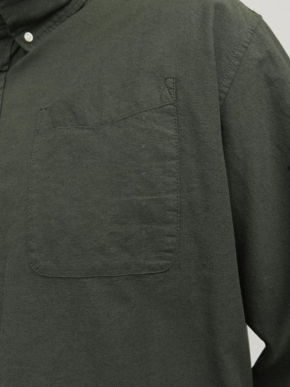 Jack & Jones OXFORD LS Shirt Green - Camisas - Camisas Homem Tamanhos Grandes