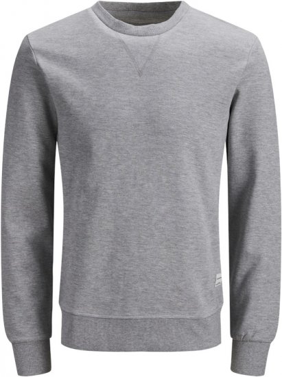 Jack & Jones Basic Sweatshirt Light Grey Melange - Sweatshirts & hoodies - Sweatshirt & Camisolas com Capuz tamanhos grandes