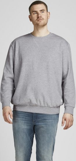 Jack & Jones Basic Sweatshirt Light Grey Melange - Sweatshirts & hoodies - Sweatshirt & Camisolas com Capuz tamanhos grandes